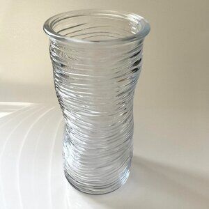 GLASS CONCAVED WAVY RIBBED VASE DIY